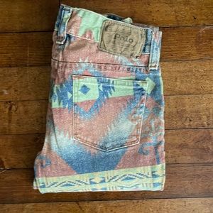 Girls size 10 Polo Aztec print skinny jeans